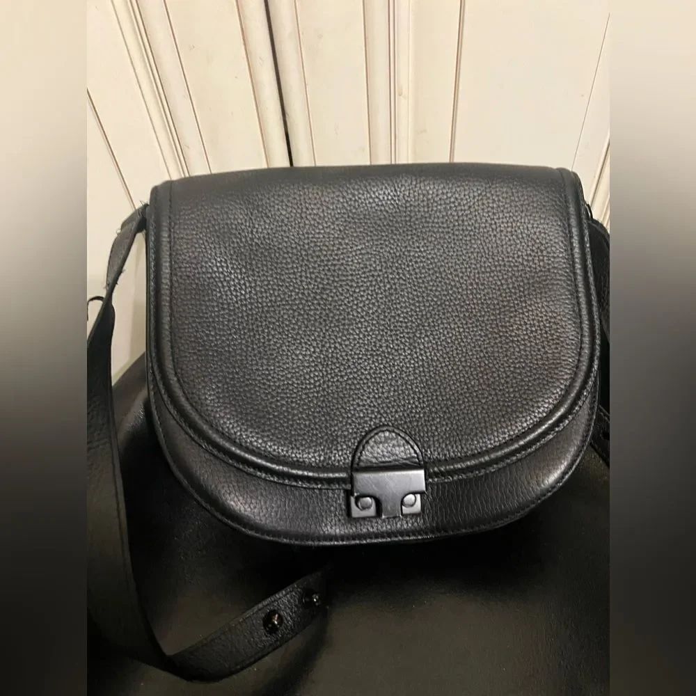 Loeffler Randall Rider Cross Body Black Leather Satchel